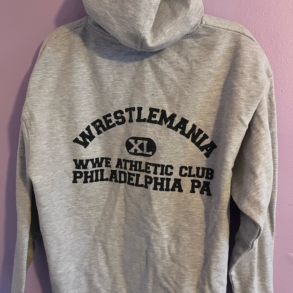 Wrestlemania WWE Champion Gray Zip Up Sweater
